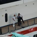 The 'Carnival Legend' sustained minor scrapes and broken glass
