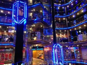 Main atrium of Carnival Ecstasy. 