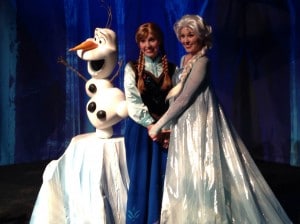 Anna, Elsa and Olaf from Disney's Frozen. 