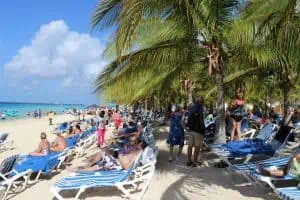 The view stepping onto the beach of Grand Turk.