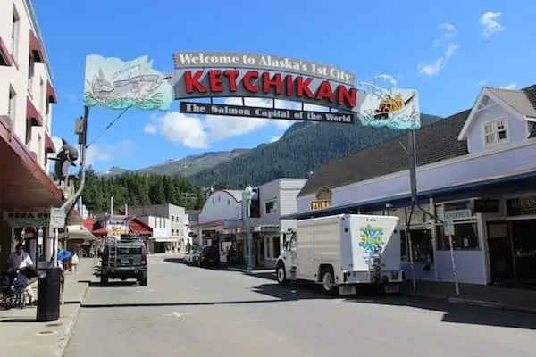 Downtown Ketchikan, Alaska, a stop on the Alaska cruise.