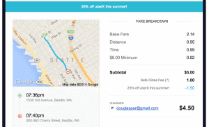 Email confirmation from Uber. 