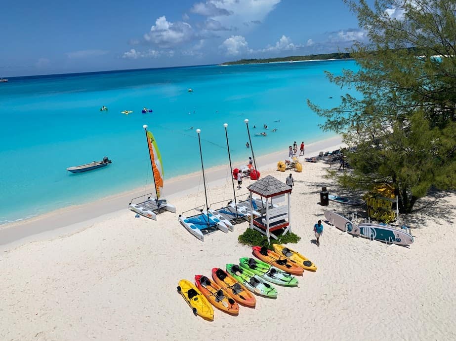 Half Moon Cay in the Bahamas, a private island, cruise line