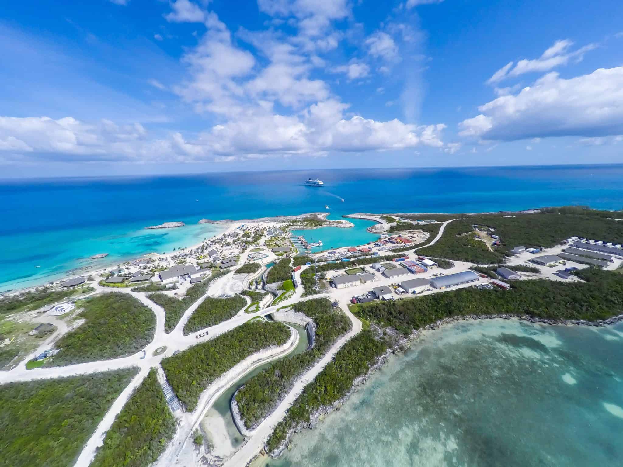 Aerial view of Great Stirrup Cay