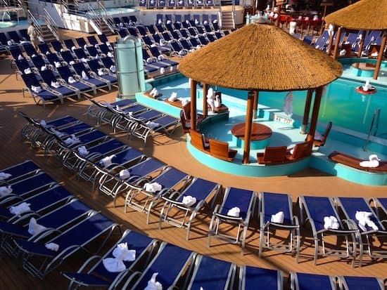 Towel animal chair hogs about Carnival Sunshine.