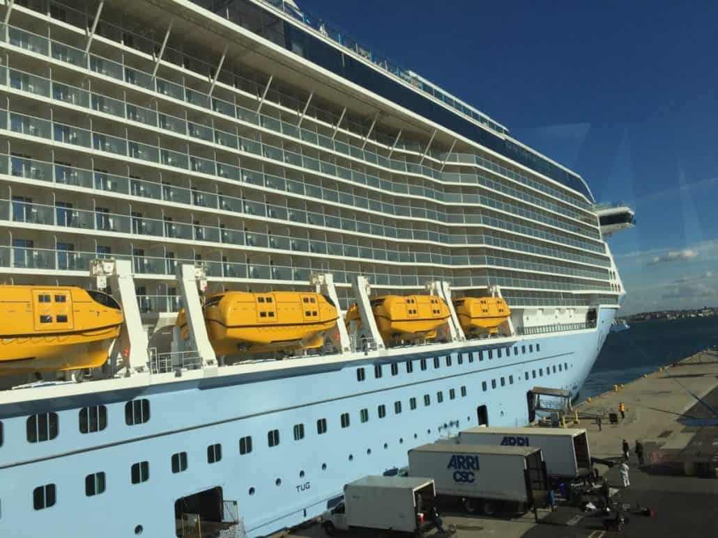 Standing on the gangway of Quantum of the Seas. 