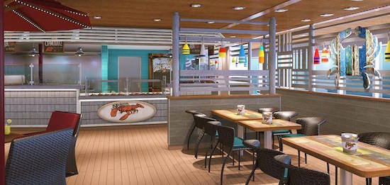 The Seafood Shack aboard Carnival Vista.