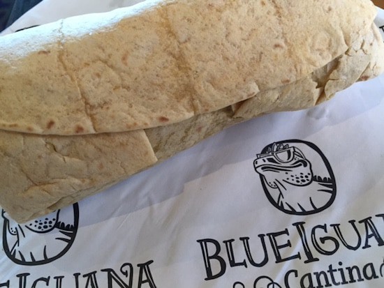 Burrito from Blue Iguana Cantina. 