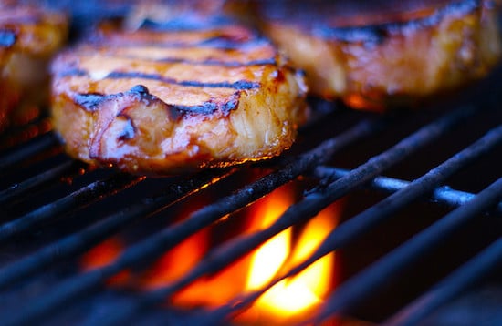 Grilled pork chops served up at sea day brunch. photo: flickr creative