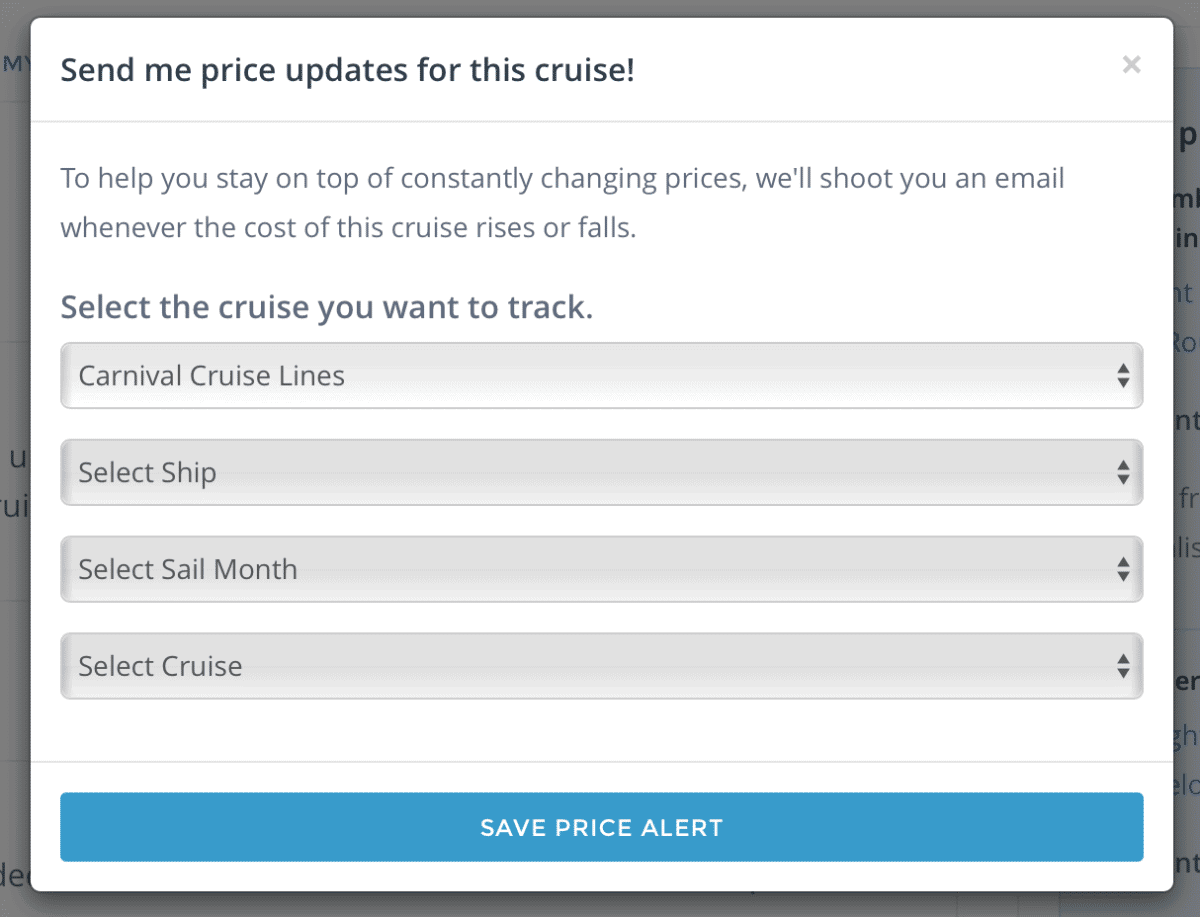 cruise price tracker alert