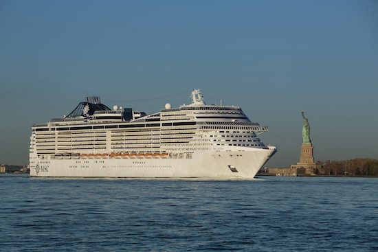 MSC Divina's arrival into New York. Photo: MSC Cruises