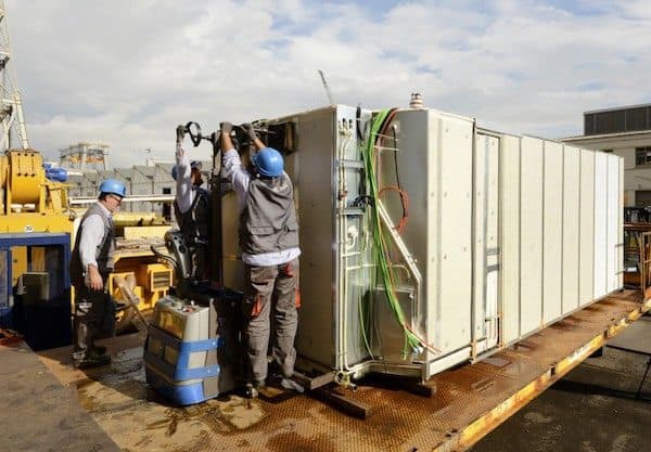 Crews prepare to load the stateroom on Carnival Vista. photo: Carnival