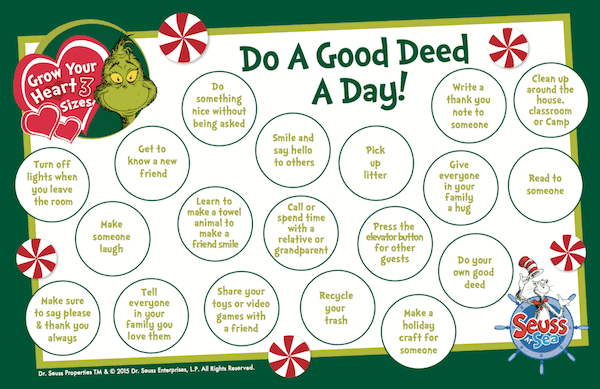 Good Deeds Card (courtesy of Carnival)