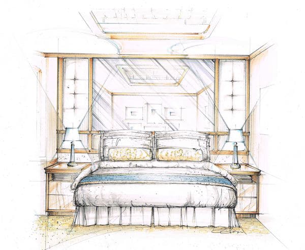 Princess Luxury Bed sketch by Candice Olson