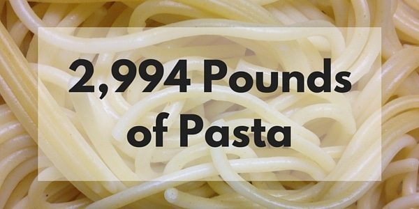 2,994 Pounds of Pasta