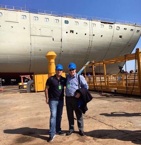 John Heald and I in Naples at the Carnival Horizon float out. 