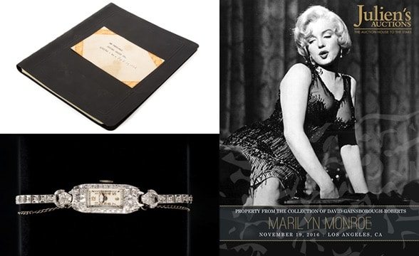 Marilyn's personal address book and platinum diamond watch