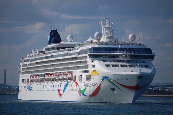 Norwegian Dawn leaving Boston on Friday, 8/19/2016