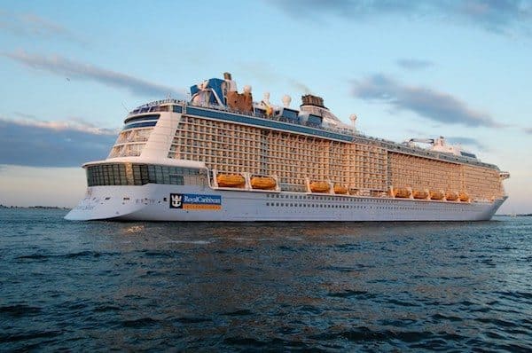 Anthem of the Seas leaving Boston on Saturday, 8/27/2016 photo: Richard MacGregory