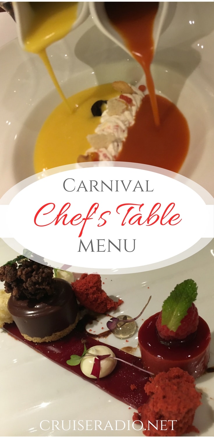 Carnival Chef's Table [MENU]