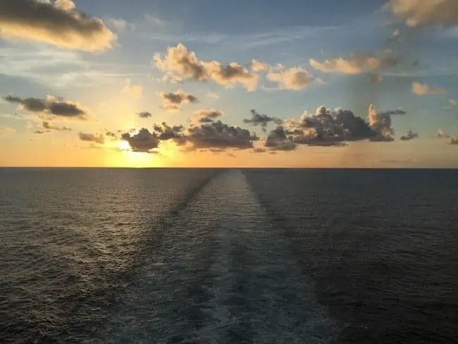 Stunning view of a sunset at sea