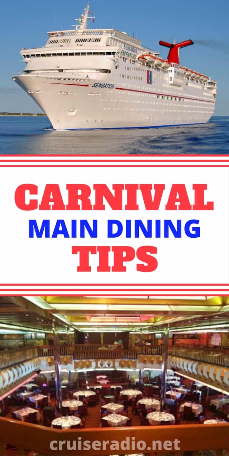 Main Dining Tips at Carnival Cruise Line