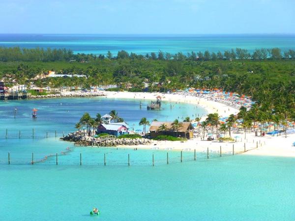 Aerial view of Disney Cruise Line's Castaway Cay