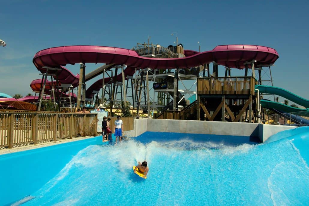 water slide and wave pool