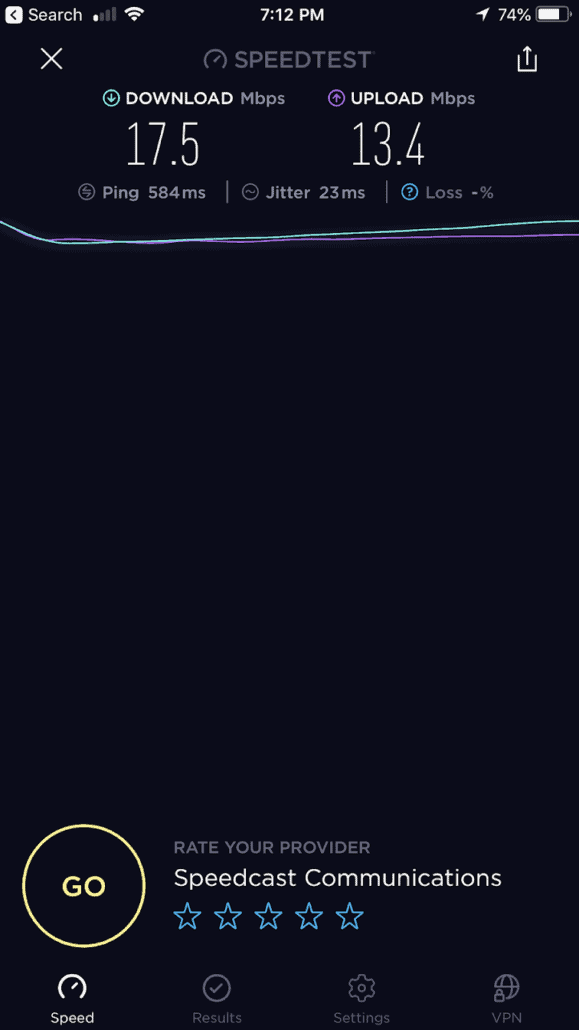 carnival cruise wifi speed