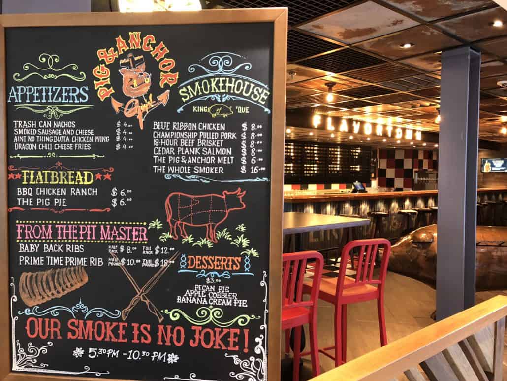 Carnival Horizon Pig & Anchor Smoke house