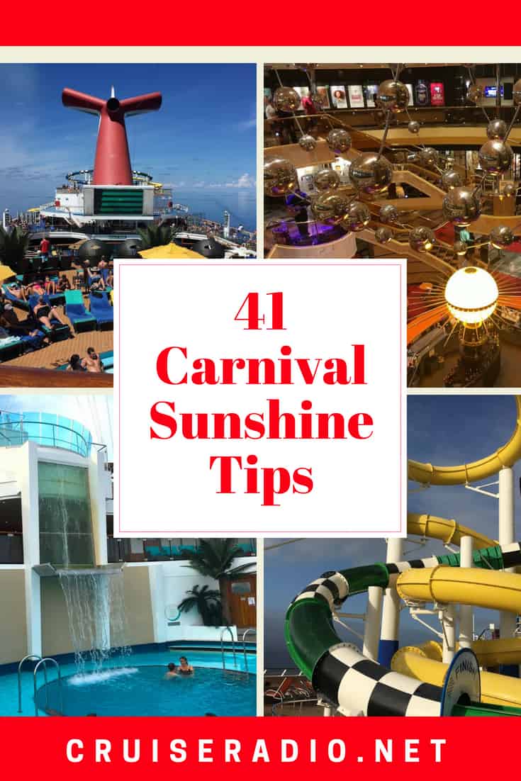 carnival sunshine cruise tips