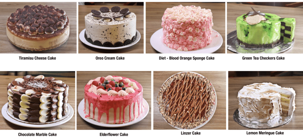 different cakes in cruise ship