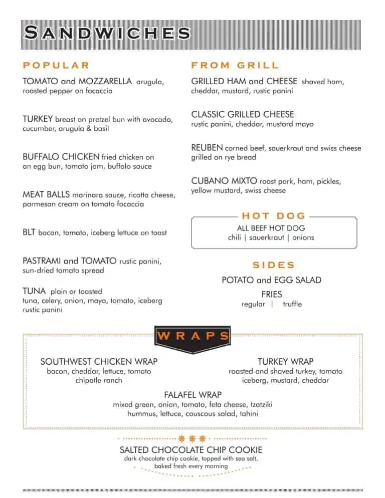 Carnival S New Deli Menu 2019