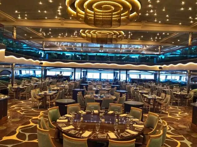 carnival sunrise dining room and food