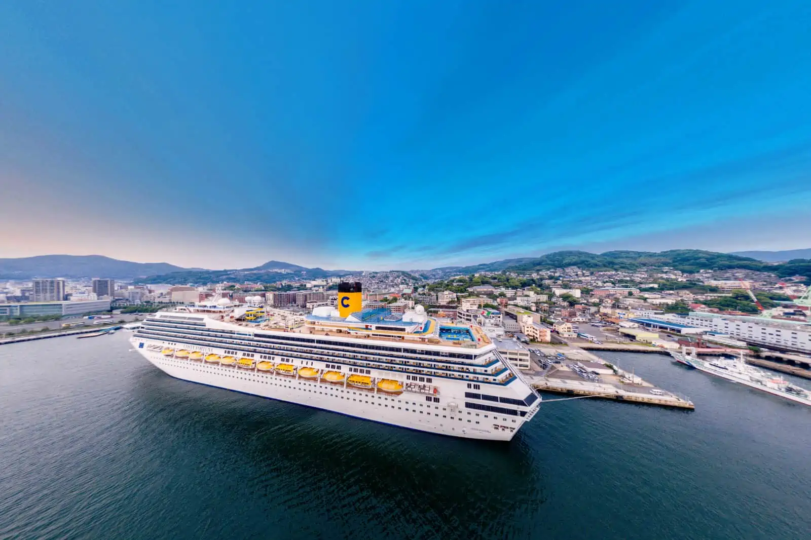 Costa Fortuna Panoramic View on Nagasaki Port