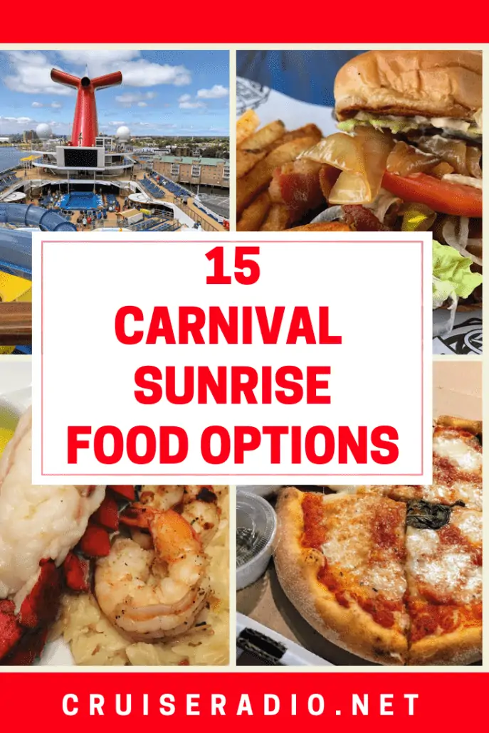 food options in Carnival Sunrise