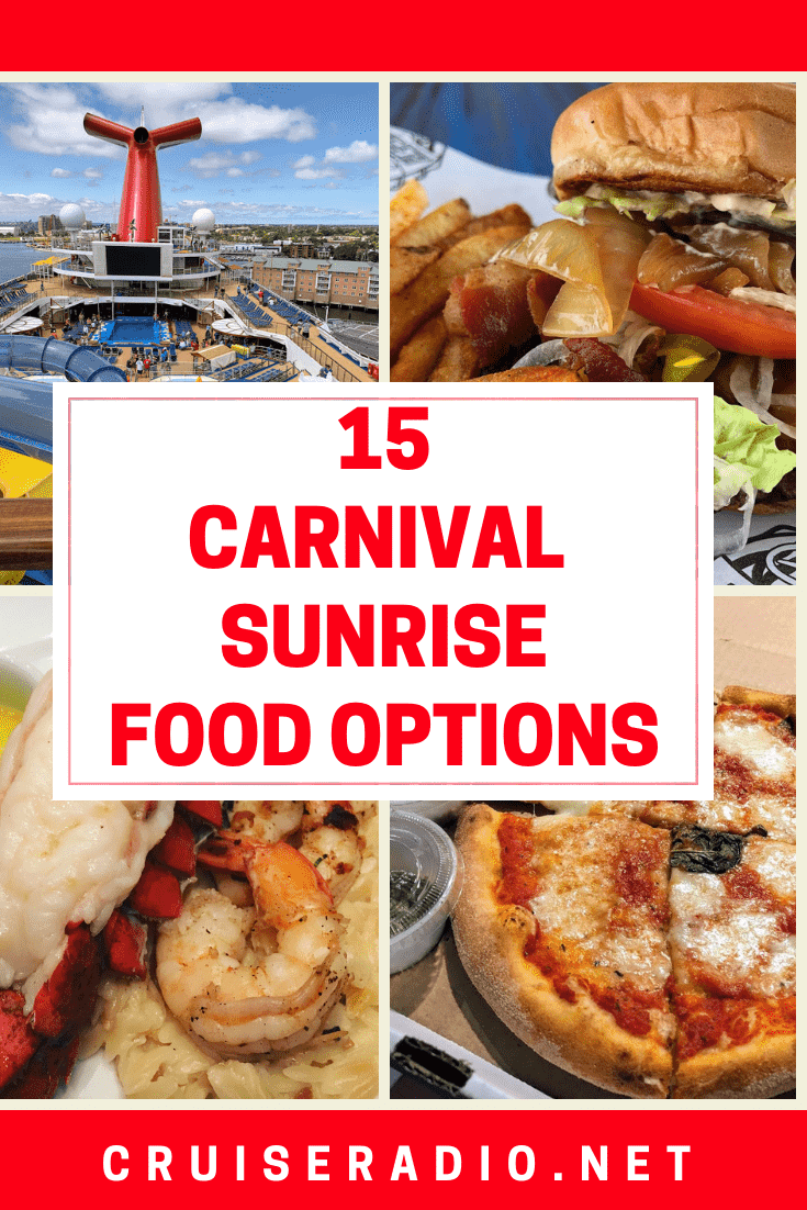 carnival sunrise dining room menu