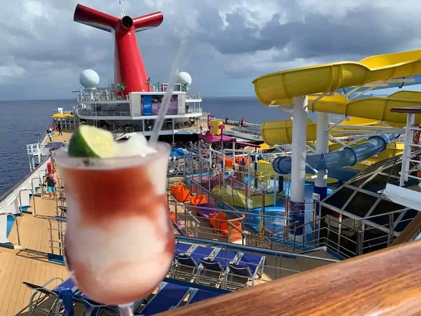 enjoying an amazing drink while on a cruise ship