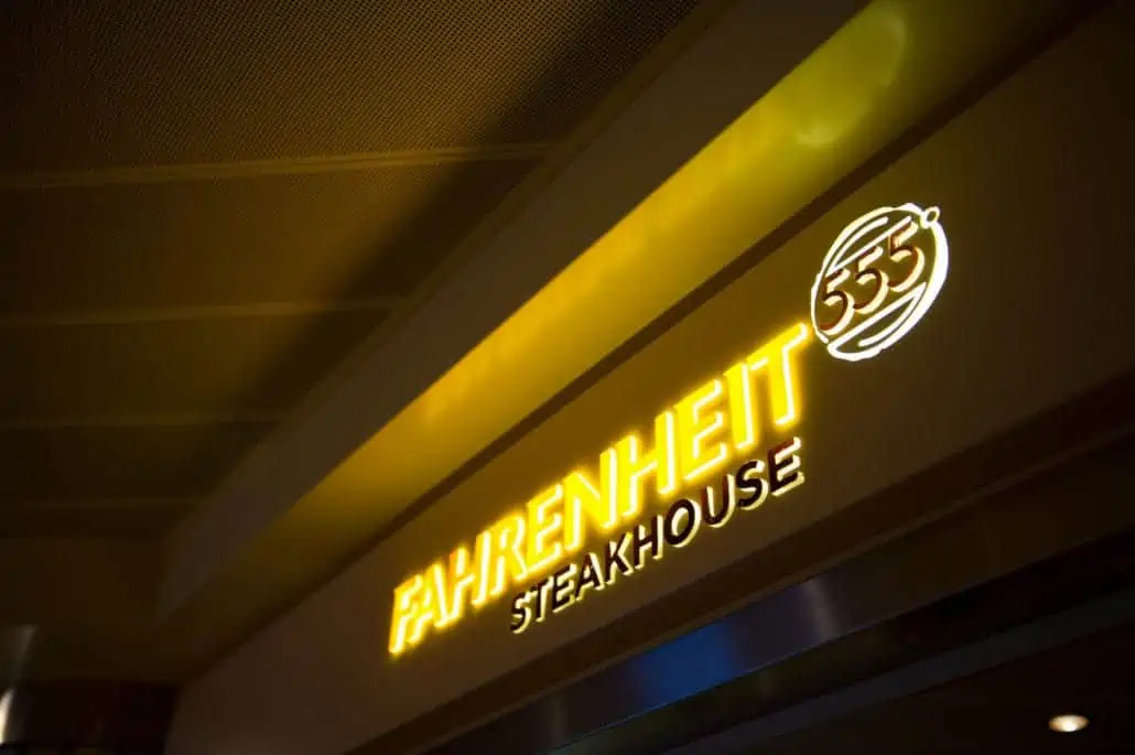 Fahrenheit steak house in Carnival