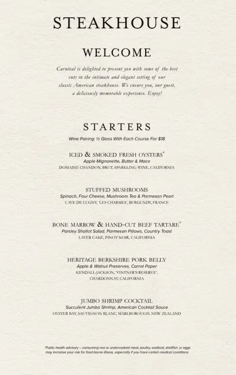 carnival recent menu carnival recent menu