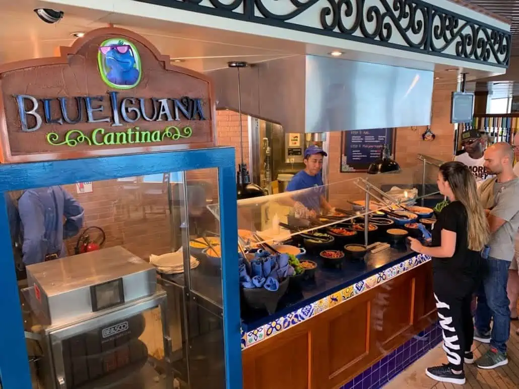 BlueIguana Cantina on Carnival Sunrise. 