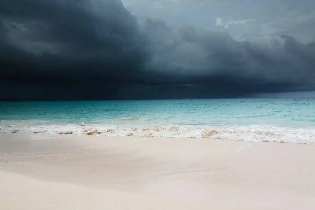 storm beach clouds ocean