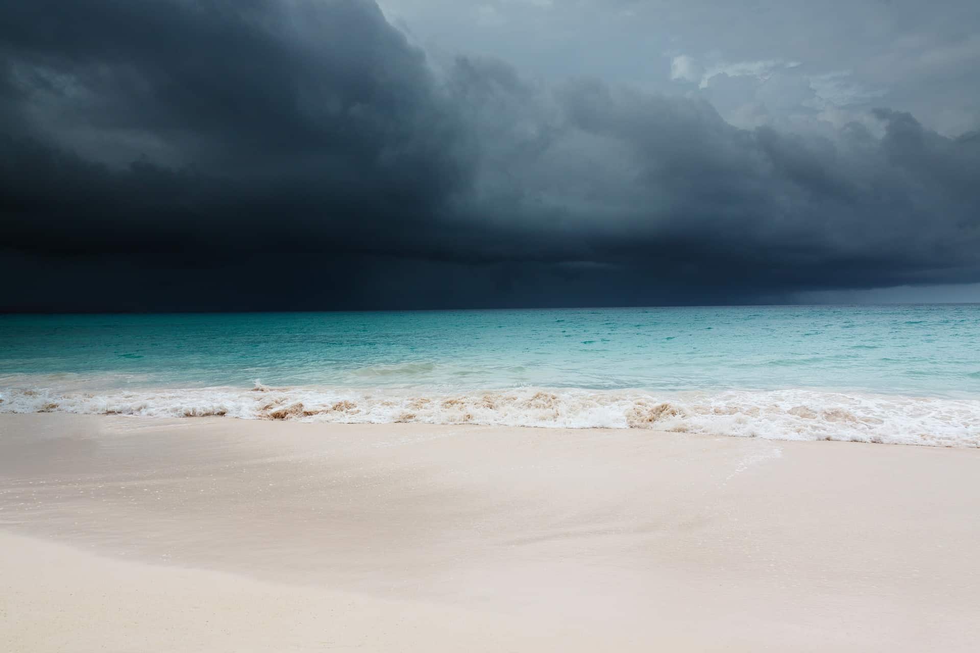 storm beach clouds ocean