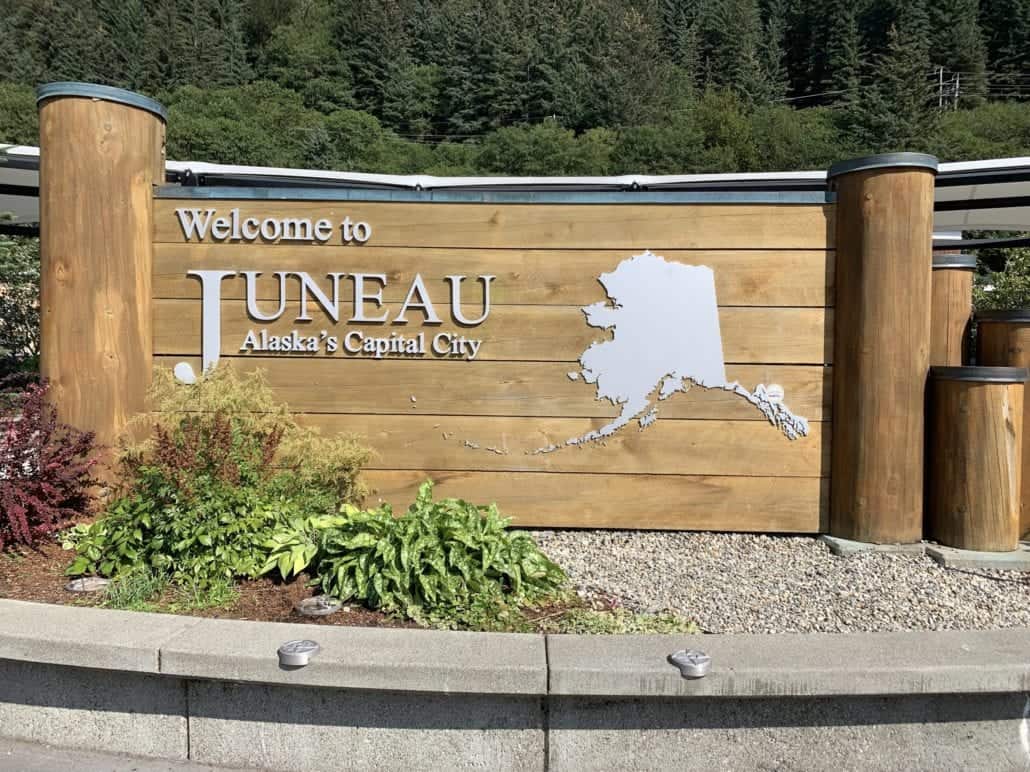 Juneau Alaska welcome sign