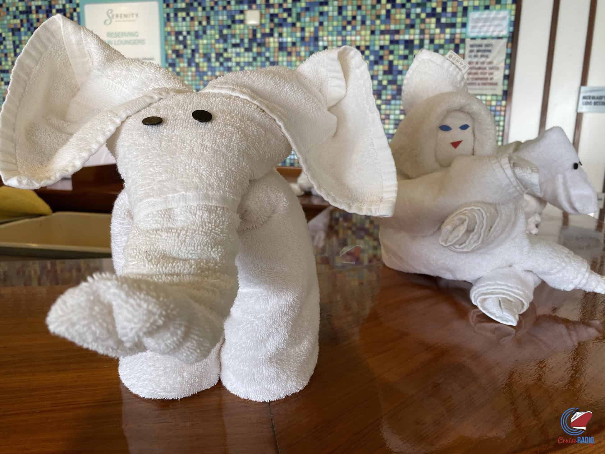 carnival pride towel animals