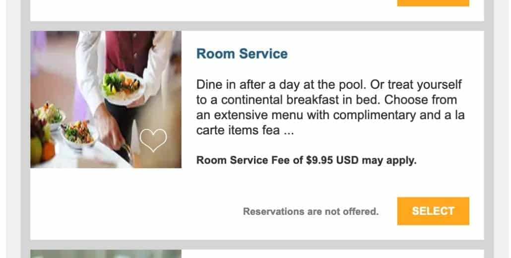 NCL room service fee