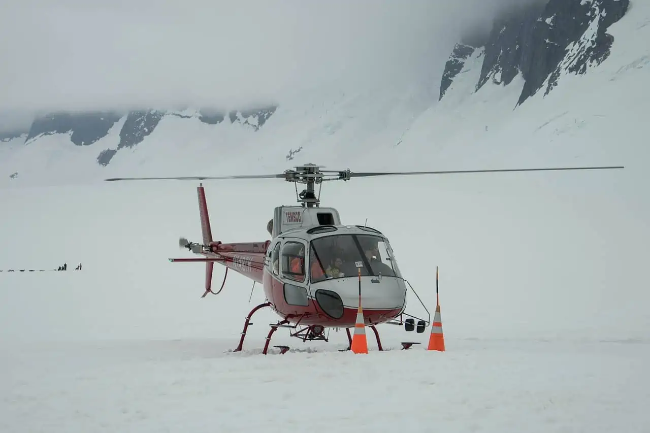 Viewing the Glacier from a Helicopter