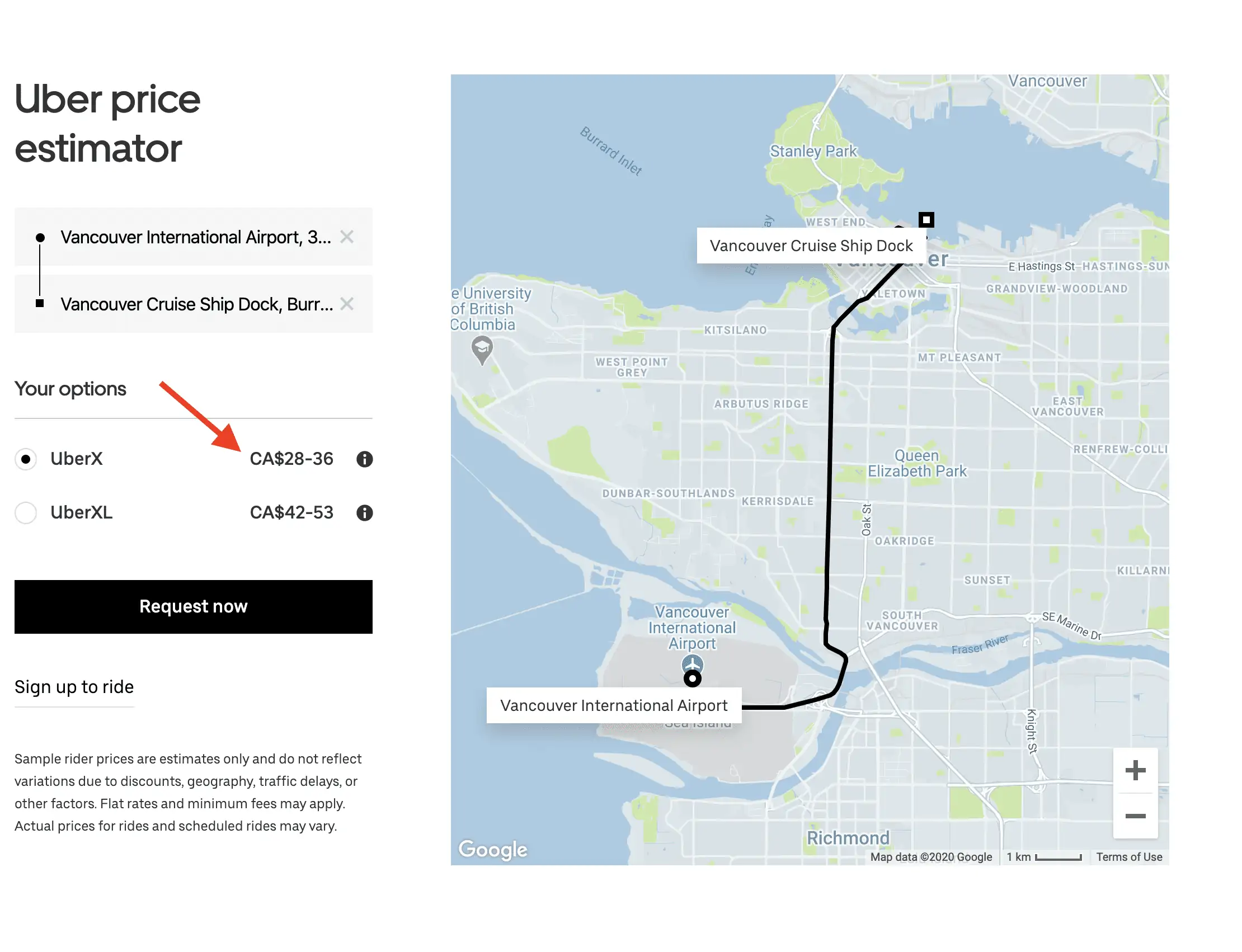 getting from vancouver cruise port to airport