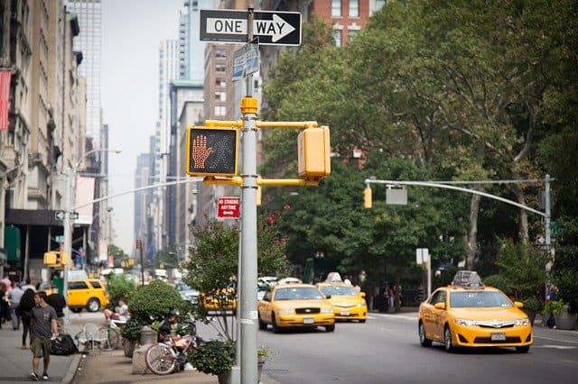 yellow taxi on the road