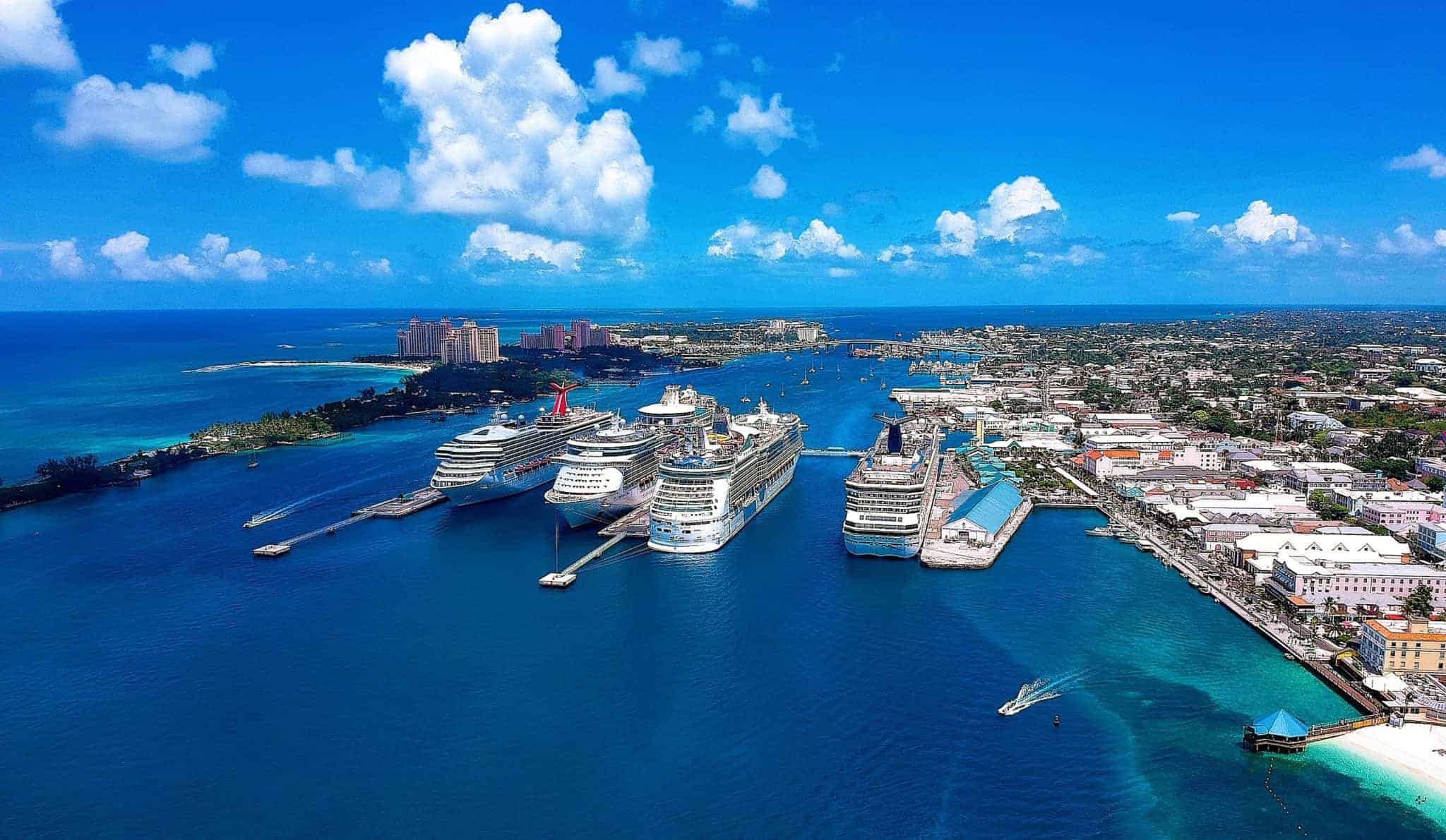 Cruise ships docked in Nassau